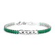 Bracciale tennis cristalli baguette con catena grumetta centrale